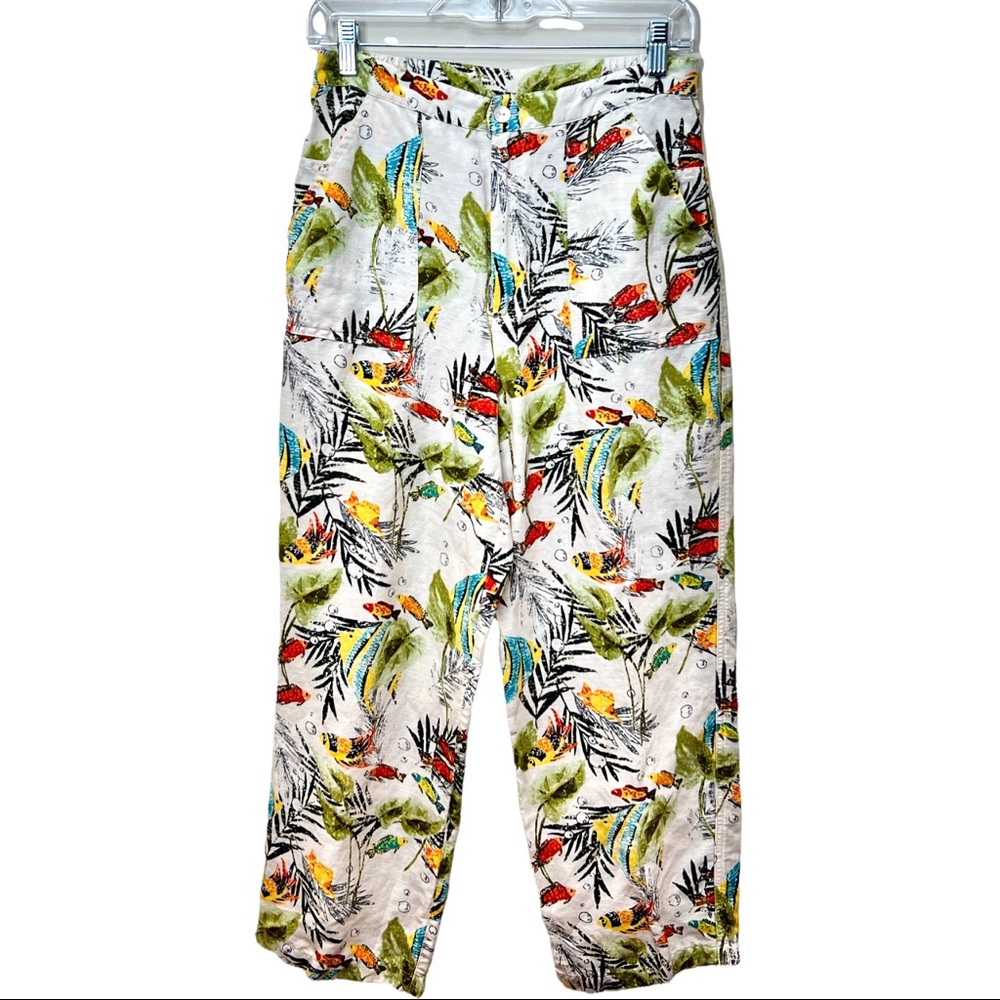 Vintage Chico’s Cropped Pants Tropical Fish